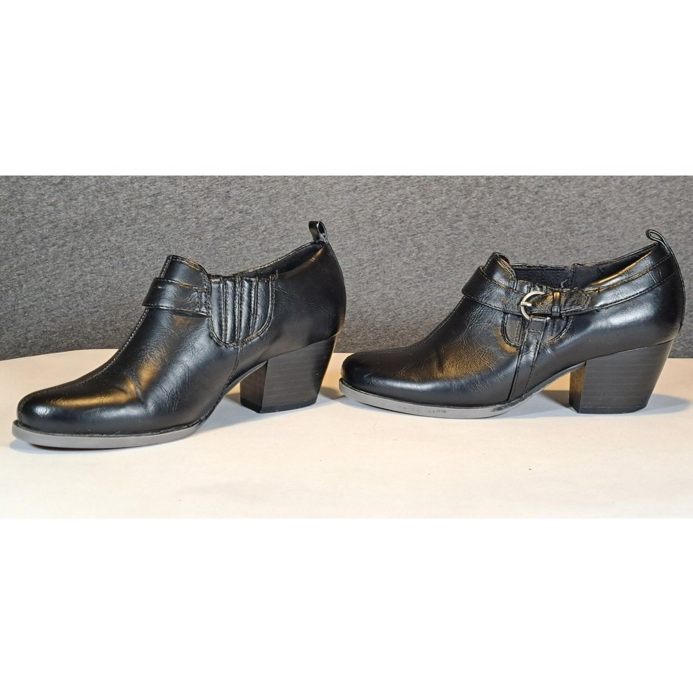 BareTraps Womens Black Block Heel Ankle Boots Shooties Buckle Detail Size‎ 5.5